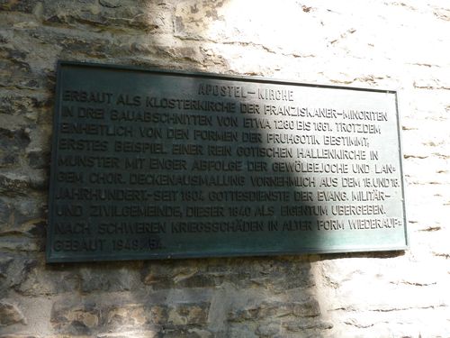 Gedenkteken Verwoesting en Wederopbouw Apostelkirche Münster #1