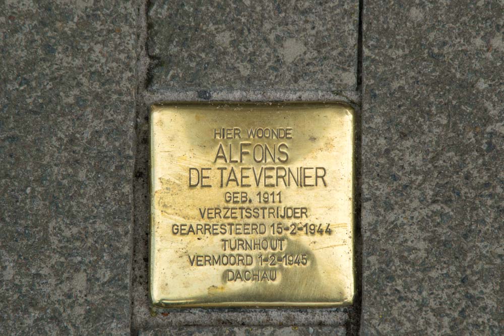 Stumbling stone resistance fighter Alfons De Taevernier Turnhout