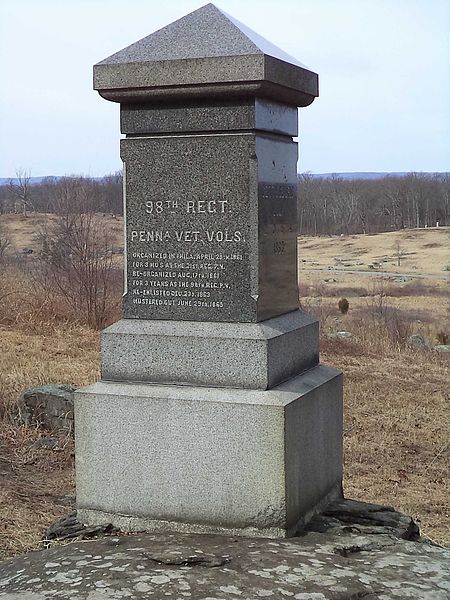 Monument 98th Pennsylvania Infantry #1