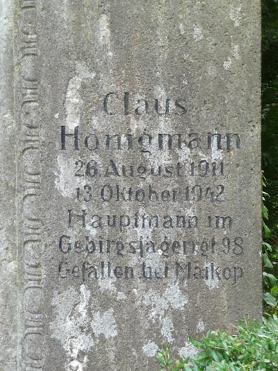 Herdenkingsteksten Duitse Gesneuvelden Westfriedhof I #2