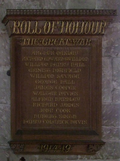 Roll of Honour St. Mary and All Saints Church #1