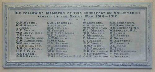 Roll of Honour St. Pauls Church of Ireland #3