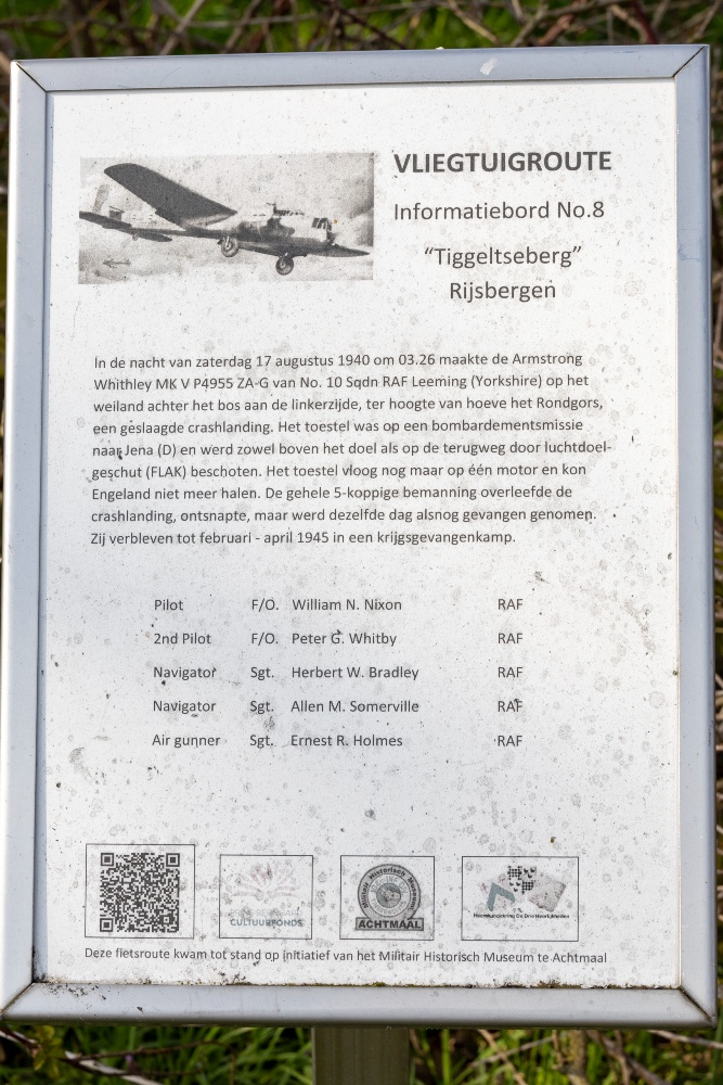 Crash Site British Whitley MK V P4955 ZA-G  Rijsbergen #2
