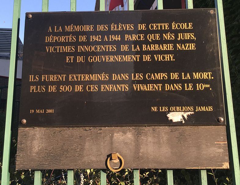 Memorial Deportation École Parmentier