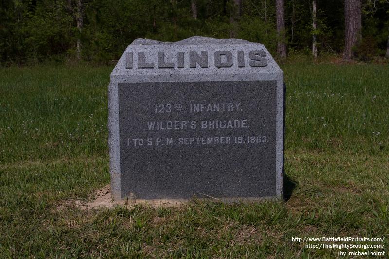 Locatie-aanduiding 123rd Illinois Infantry Regiment #1