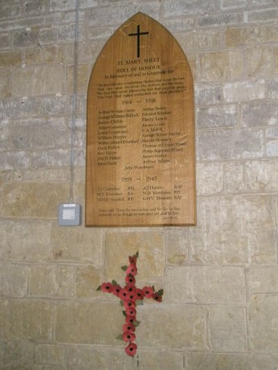 War Memorial St Mary Magdalen Church Sheet