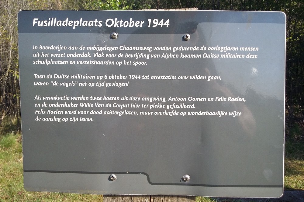 Fusillade Monument Oktober 1944 Alphen #1