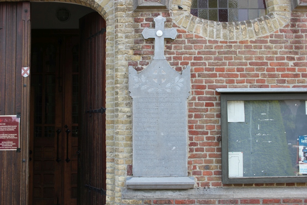Commemorative Plate War Victims Sint-Maria-Aalter