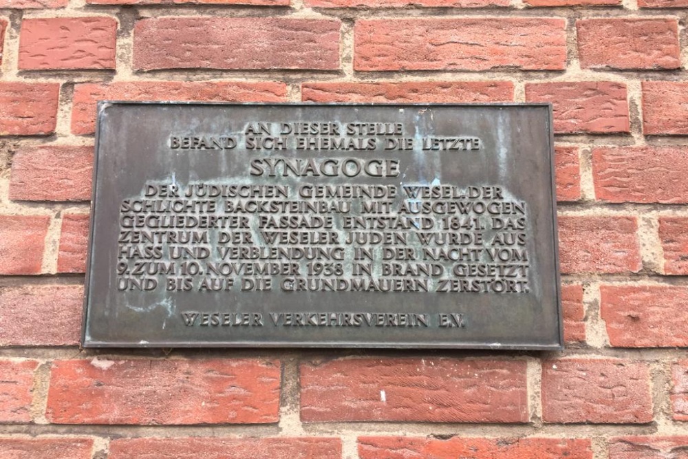 Plaque Synagogue Wesel