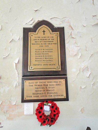 Oorlogsmonument Chattisham Church