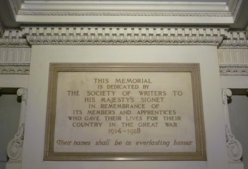 War Memorial Members and Apprentices of His Majestys Signet