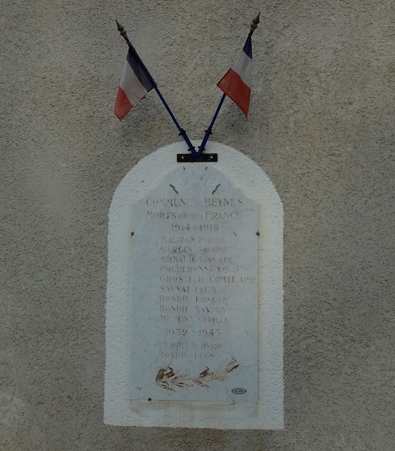 War Memorial Beynes Town Hall