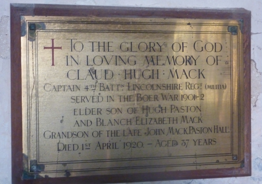 Oorlogsmonument St. Margaret Church Paston #2