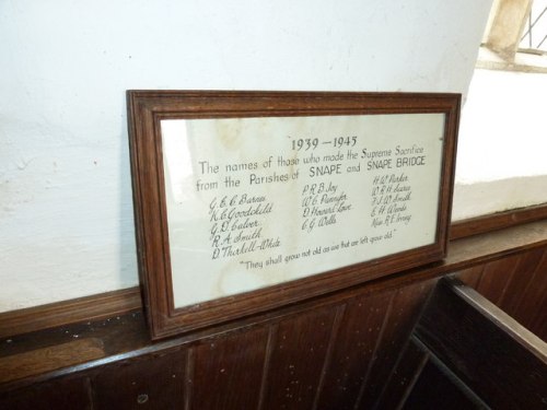 War Memorial St John the Baptist Church Snape #3