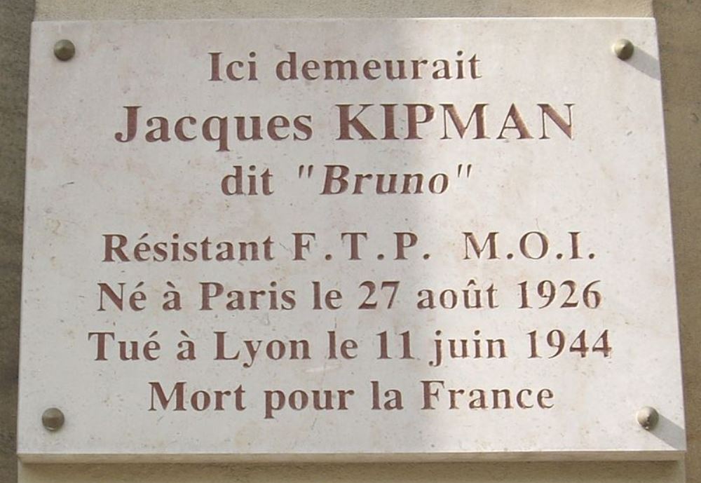 Plaquette Jacques Kipman