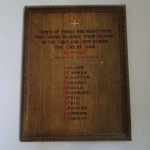 Roll of Honour Gunton Church #1