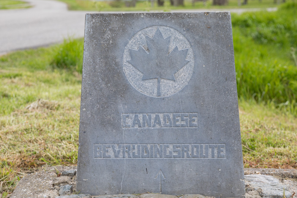 Wegmarkering nr. 6 Canadese Bevrijdingsroute