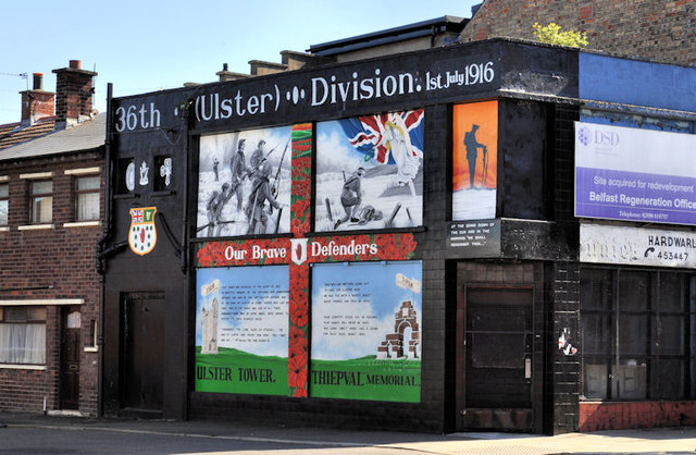 Muurschildering 36th (Ulster) Division #1