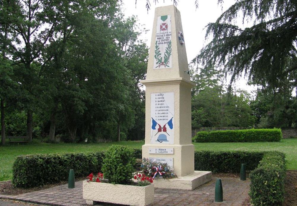 Oorlogsmonument Prchac-sur-Adour