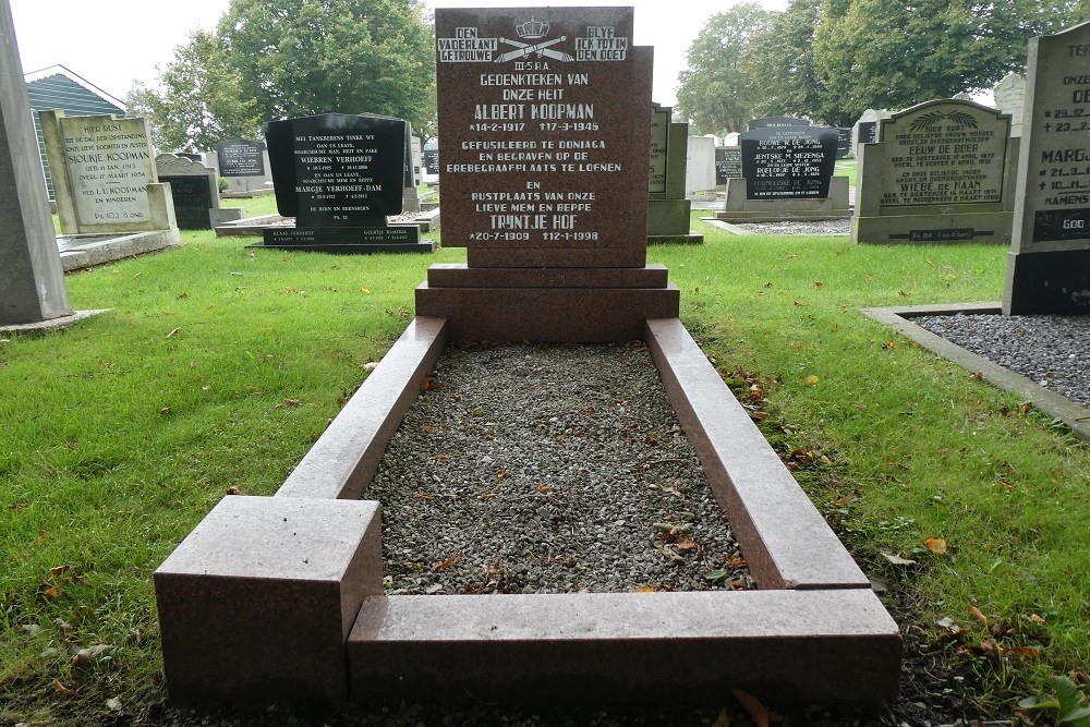 Memorial Albert Koopman Churchyard Echten