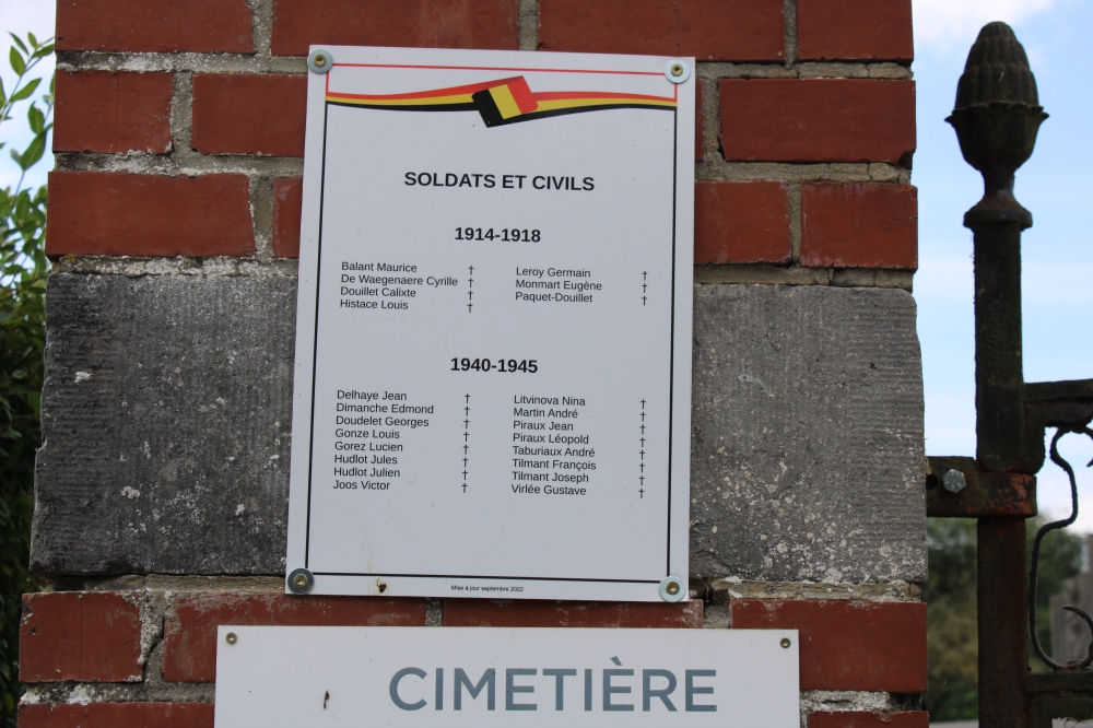 Memorial Plaque Cemetery Gerpinnes Hymiée #2