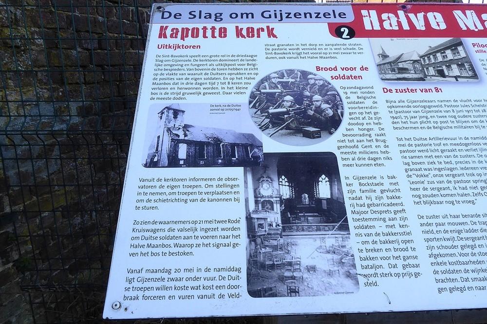 Halve Maanroute – information board 2, Battle of Gijzenzele #2