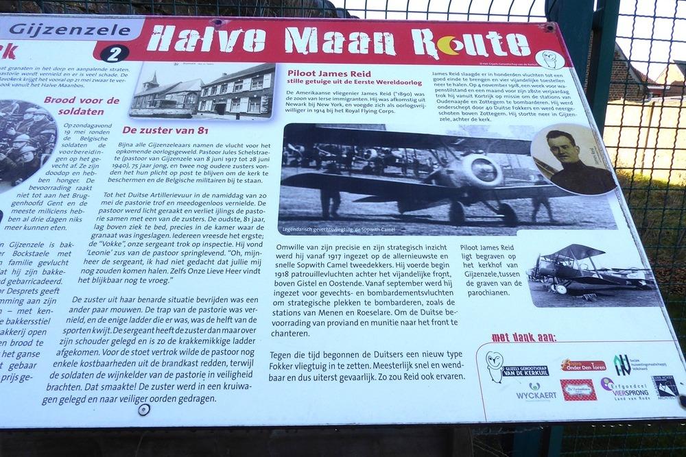 Halve Maanroute – information board 2, Battle of Gijzenzele #3