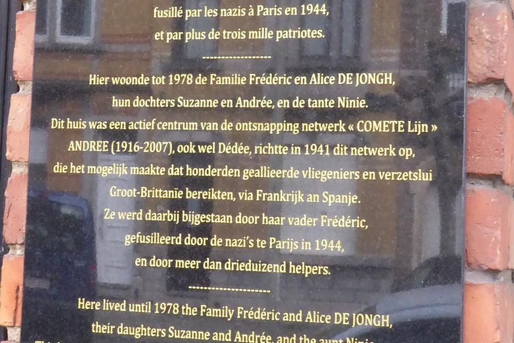 Gedenkteken Verzetslijn Komeet Schaarbeek  #4