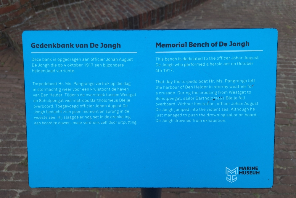 Remembrance Bench Johan August de Jongh #2