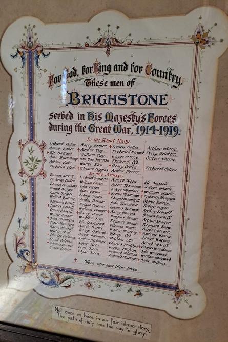 War Memorial St. Mary Church Brighstone #3