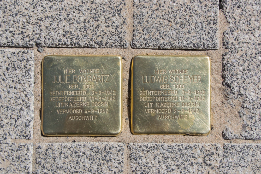 Stumbling stone Jewish victims Ludwig Scheyer and Julie Bongartz Turnhout #1