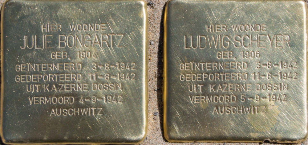 Stumbling stone Jewish victims Ludwig Scheyer and Julie Bongartz Turnhout #2
