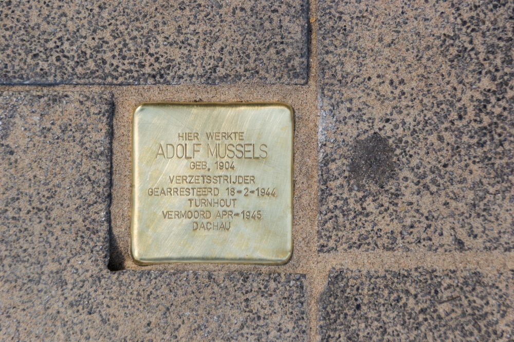 Stumbling stone resistance fighter Adolf Mussels Turnhout