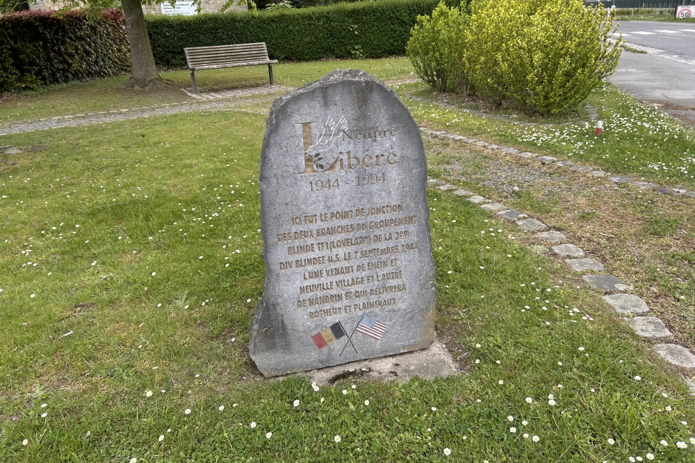 Memorial stone 50th aniversery Liberation of Neupré #1
