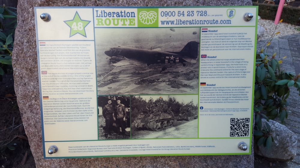 Liberation Route Marker 048: Hotel Sionshof #5