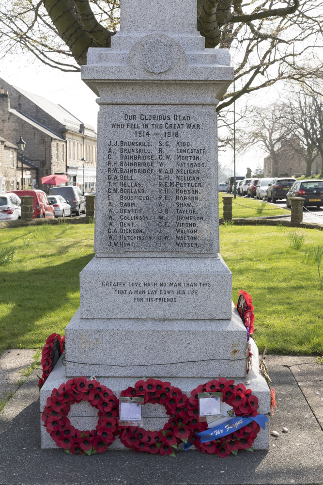 Oorlogsmonument Middleton-in-Teesdale #2