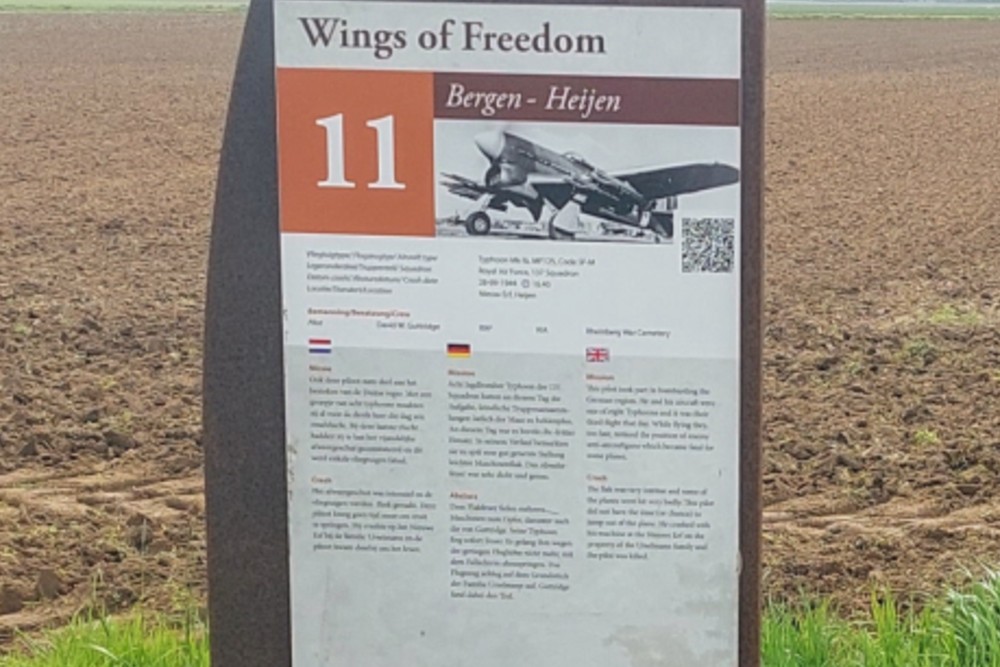 Cycle Route Wings of Freedom: Crash Site Typhoon Mk Ib, MP125, Code SF-M #4