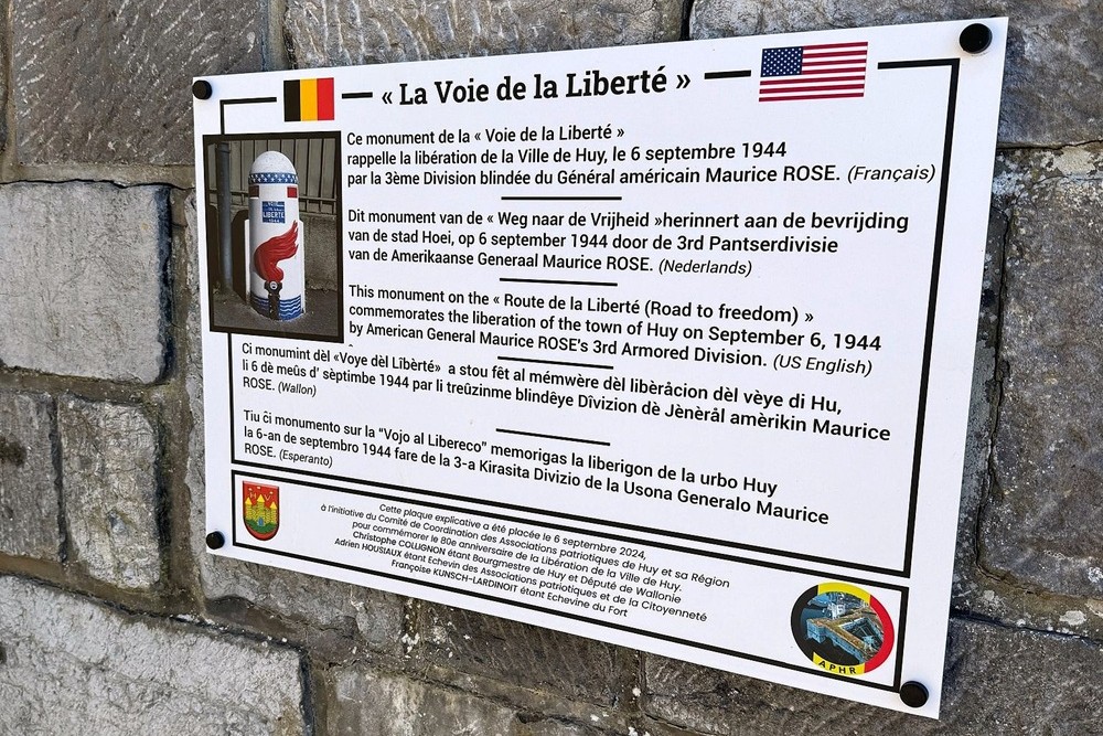 Kilometerpaal Voie de la Liberté Huy #3