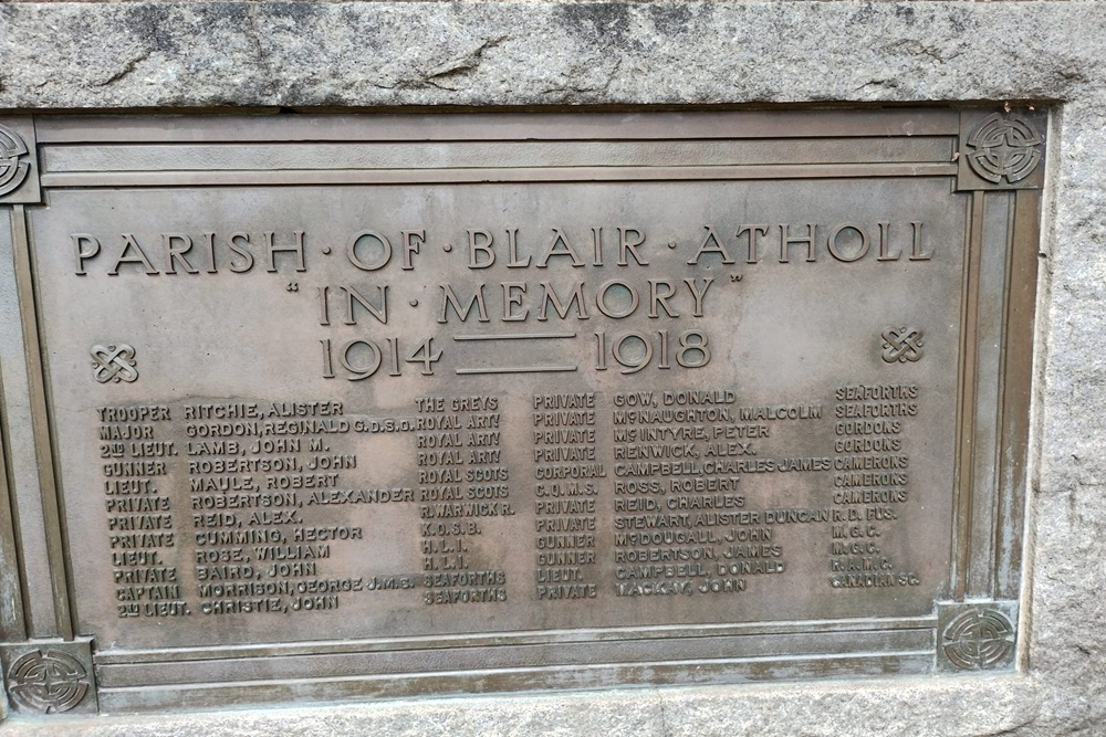 Oorlogsmonument Blair Atholl #4