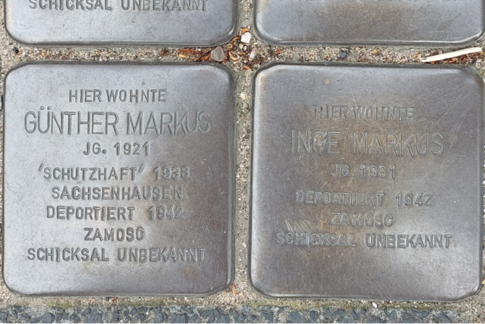 Stumbling Stones August Bebel-Strasse/Bahnhofstrasse #7