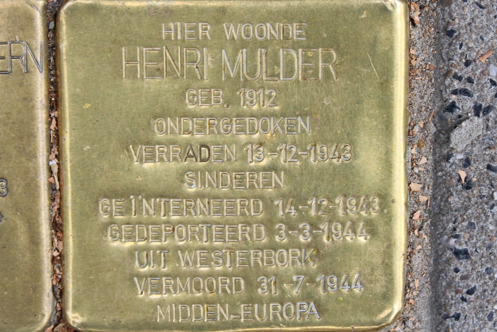 Stolpersteine Roetersstraat 19 #3