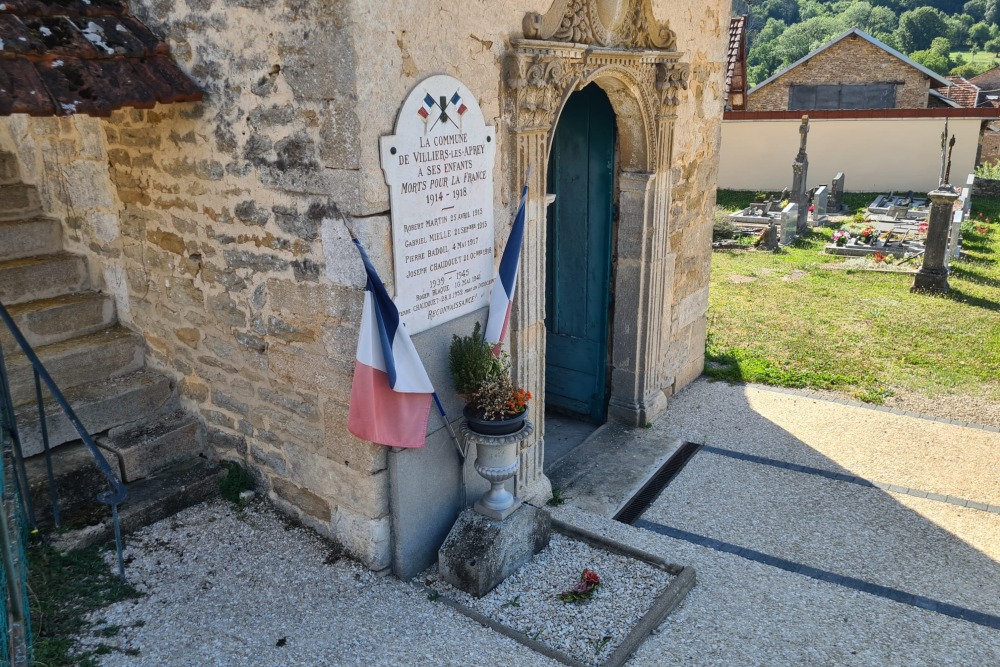 Oorlogsmonument Villiers-les-Aprey