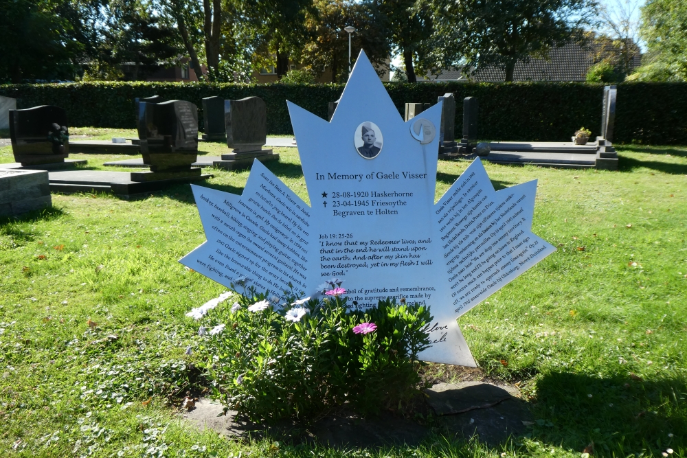 Memorial Private Gaele Visser Dutch Reformed Cemetery Haskerhorne #3