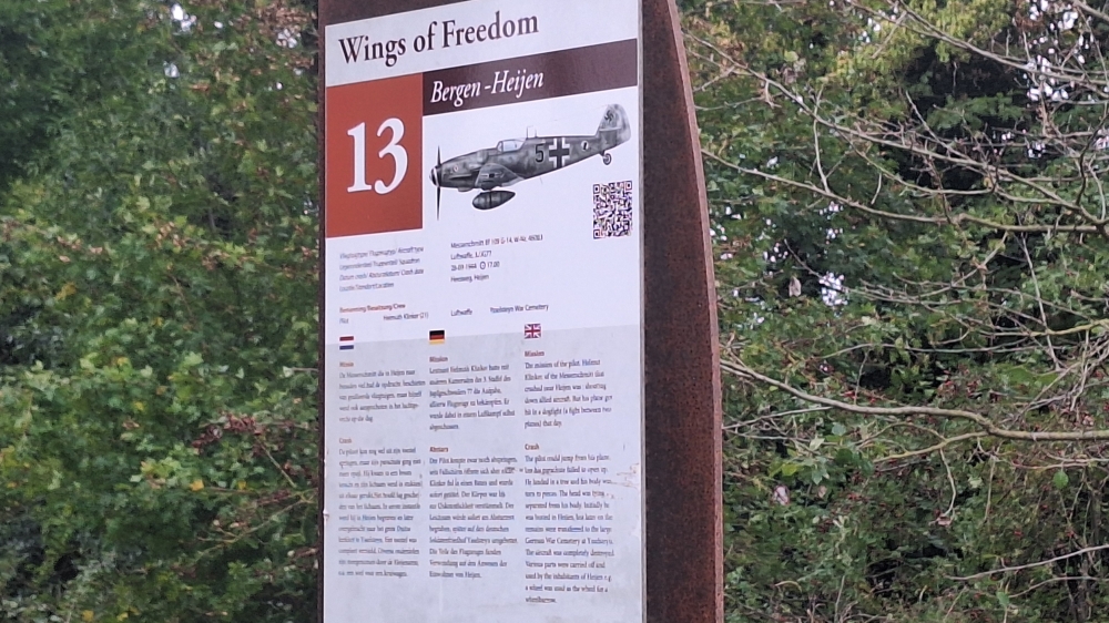 Cycle Route Wings of Freedom: Crash Site Messerschmitt Bf 109 G-14, W-Nr. 46083 #4