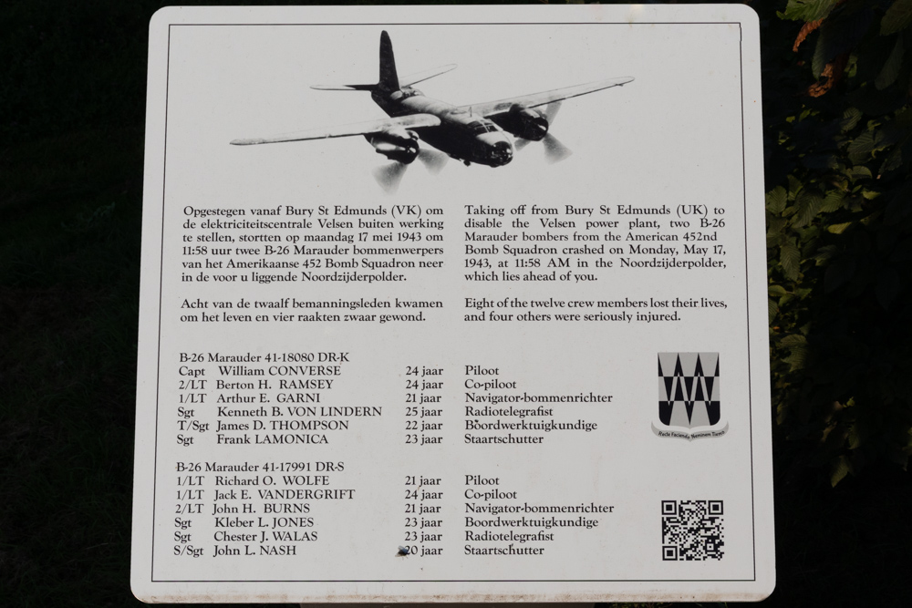 Memorial Crash location B-26 Marauders 41-18080 DR-K and 411-17991 DR-S #1