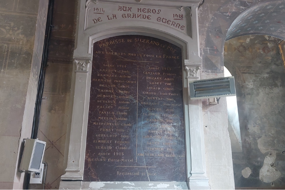 War Memorial  Saint-Gerand-le-Puy Church #1