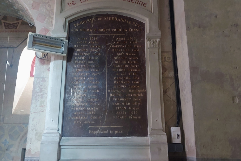 War Memorial  Saint-Gerand-le-Puy Church #2