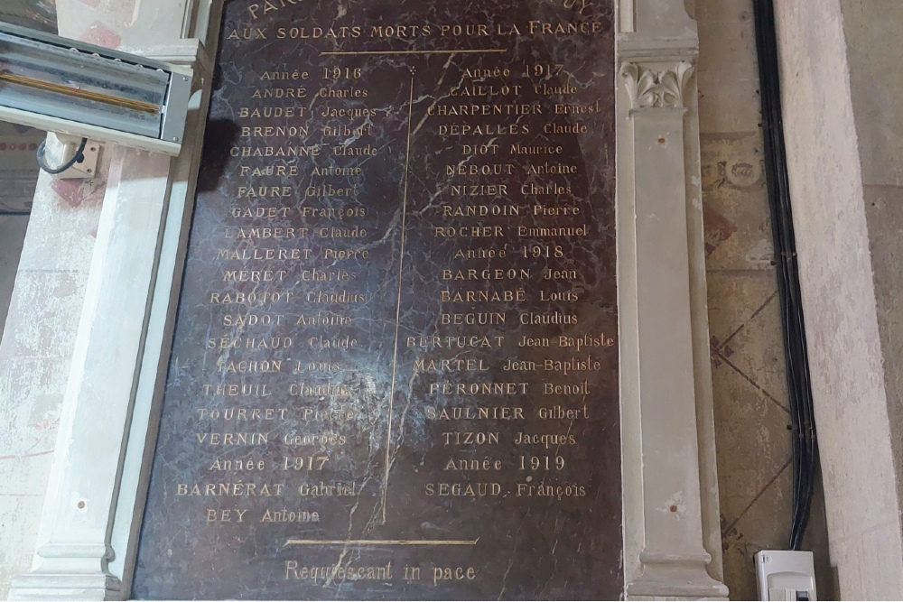 War Memorial  Saint-Gerand-le-Puy Church #3