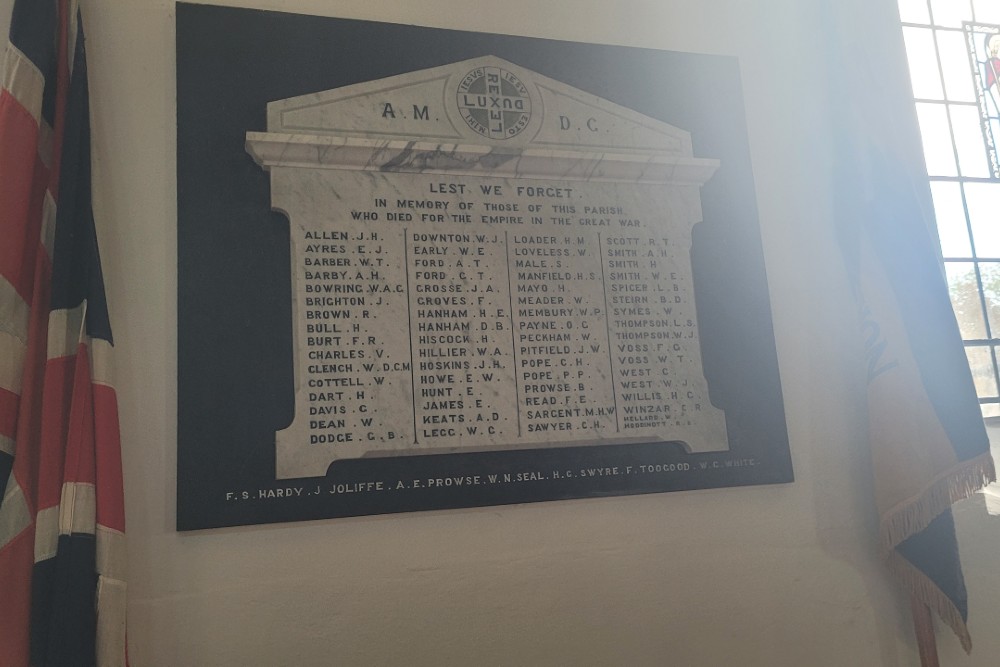 Roll of Honour St George's Fordington