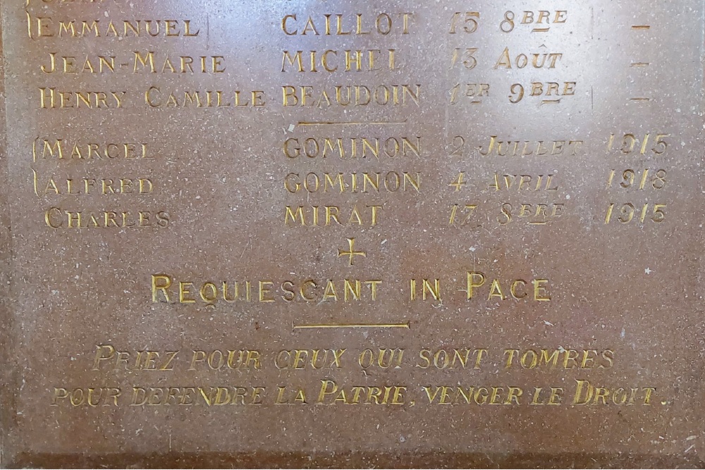 Oorlogsmonument in Kerk Saint-Loup #4
